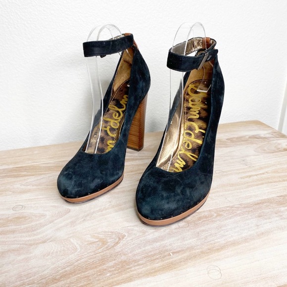 sam edelman lyla black suede high heels 9 - Picture 5 of 16